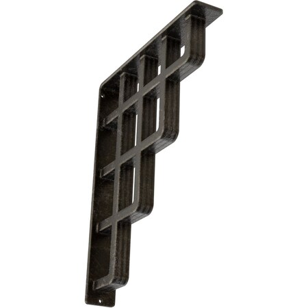 Ekena Millwork Diane Wrought Iron Bracket, (Triple center brace), Antiqued Warm Silver 2"W x 12"D x 15"H BKTM02X12X15TDIAWS